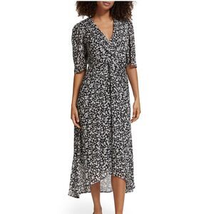 Scotch & Soda Midi Dress With Draped Knot Detail Size 36/4 Like New